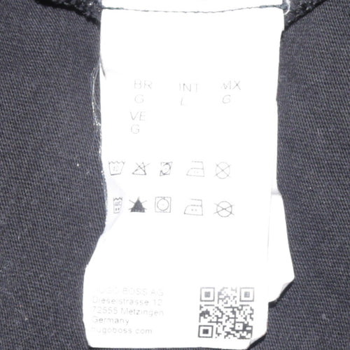 Hugo Boss Men's Black V-Neck Cotton T-Shirt Size L
