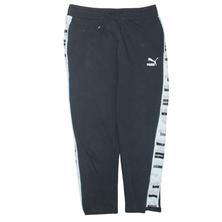 Puma Women’s Black Jogger Trousers Size 10 Side Stripe Activewear