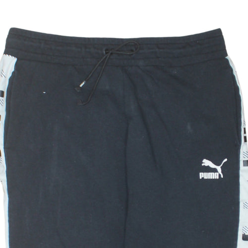 Puma Women’s Black Jogger Trousers Size 10 Side Stripe Activewear