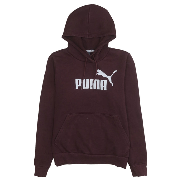 Puma Womens Burgundy Hoodie UK 12 Pullover Logo Sweatshirt