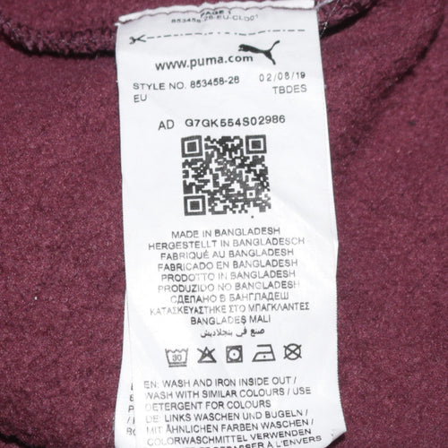 Puma Womens Burgundy Hoodie UK 12 Pullover Logo Sweatshirt