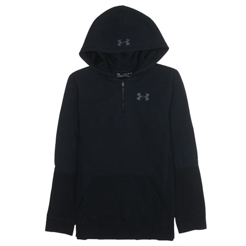 Under Armour Boys Black YXL 1/4 Zip Hoodie Threadborne ColdGear