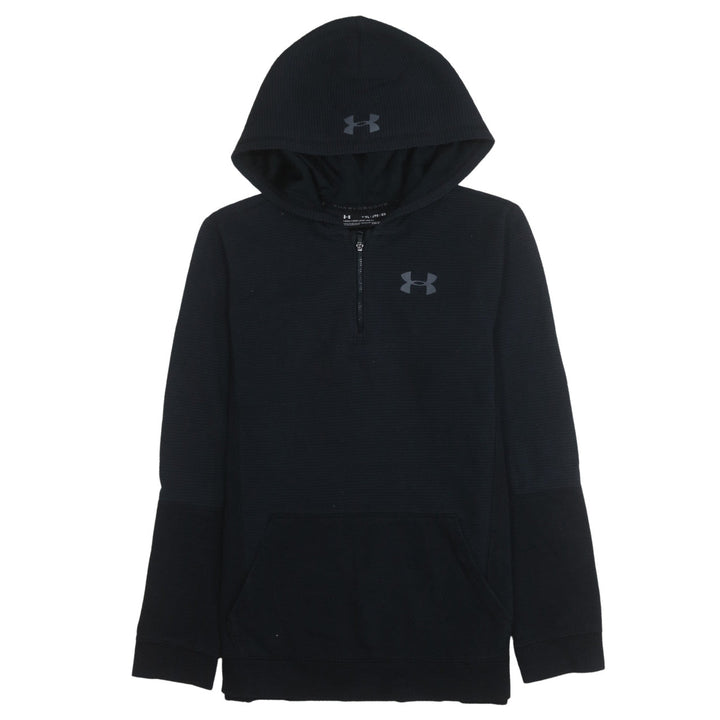 Under Armour Boys Black YXL 1/4 Zip Hoodie Threadborne ColdGear