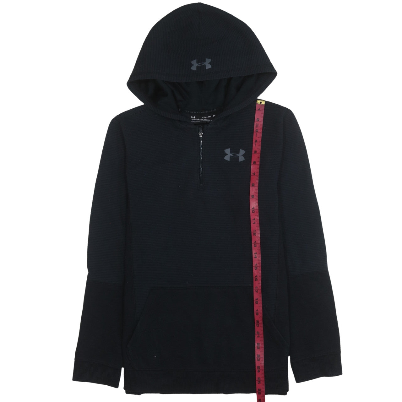 Under Armour Boys Black YXL 1/4 Zip Hoodie Threadborne ColdGear