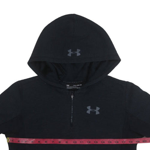 Under Armour Boys Black YXL 1/4 Zip Hoodie Threadborne ColdGear