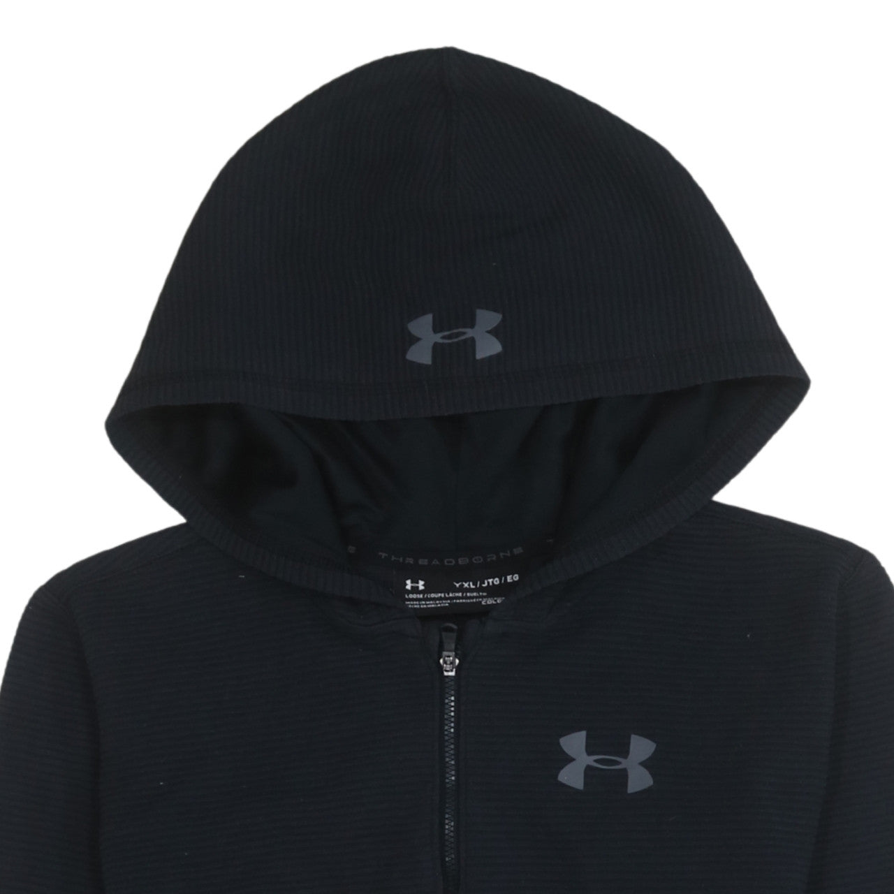 Under Armour Boys Black YXL 1/4 Zip Hoodie Threadborne ColdGear
