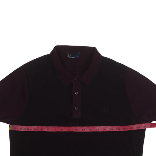 Fred Perry Men's Purple Cotton Knit Polo Shirt XL Classic Fit