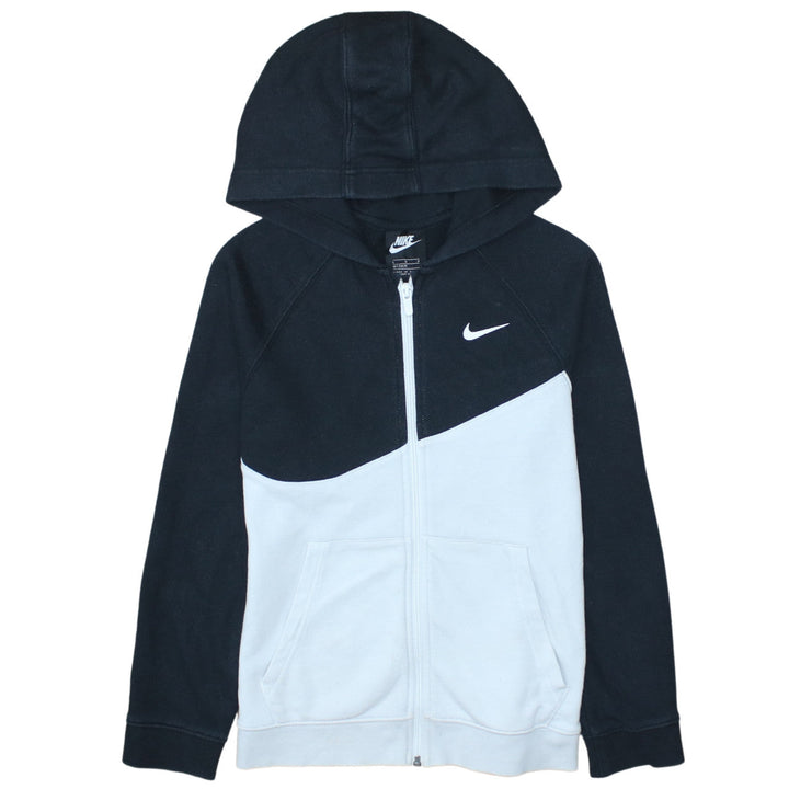 Nike Boys Black Full Zip Hoodie Size L 147-158cm Colourblock Sportswear