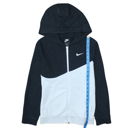 Nike Boys Black Full Zip Hoodie Size L 147-158cm Colourblock Sportswear
