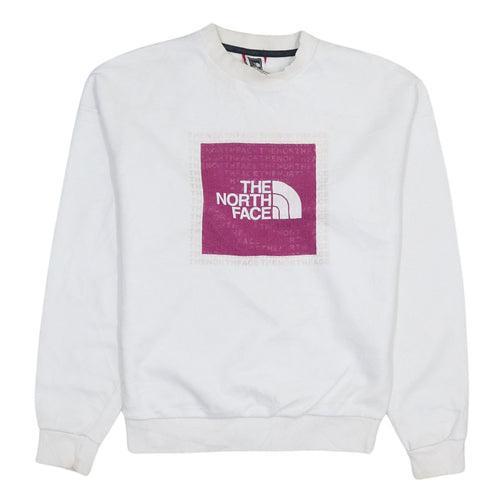 The North Face Womens White XS Pullover Sweatshirt with Logo Print
