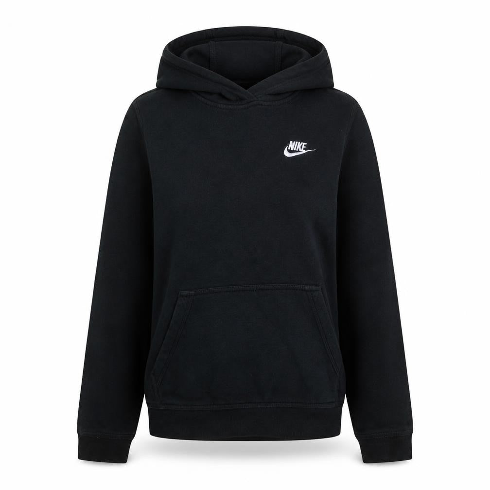 Front view of Nike Women's Black Pullover Hoodie L Relaxed Fit Casual Sweatshirt