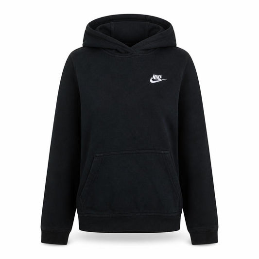 Front view of Nike Women's Black Pullover Hoodie L Relaxed Fit Casual Sweatshirt