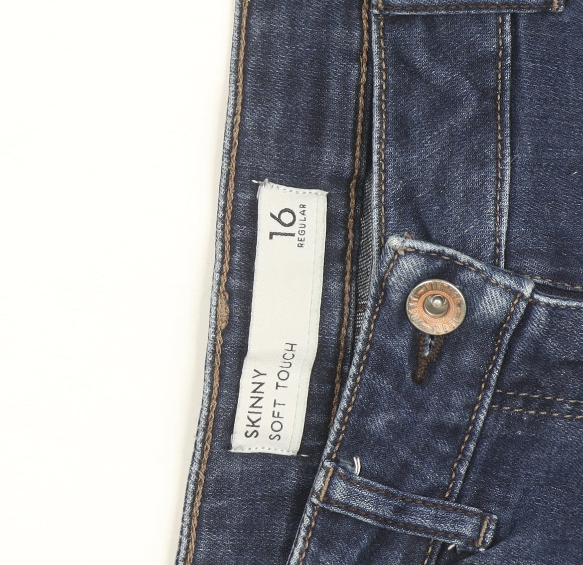 Next Women’s Blue Skinny Soft Touch Jeans Size 16 Regular