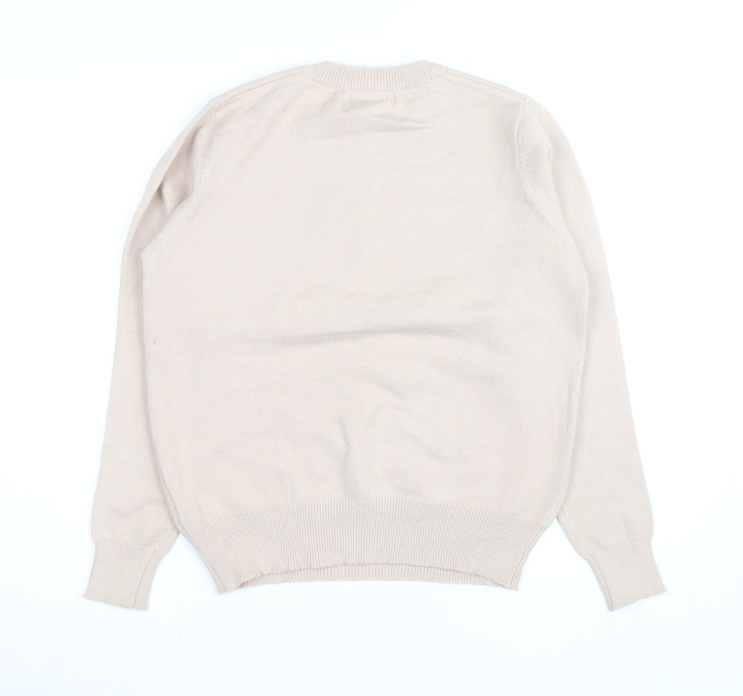 Sweewe Paris Women Beige 1986 Crew Neck Pullover Jumper Size S