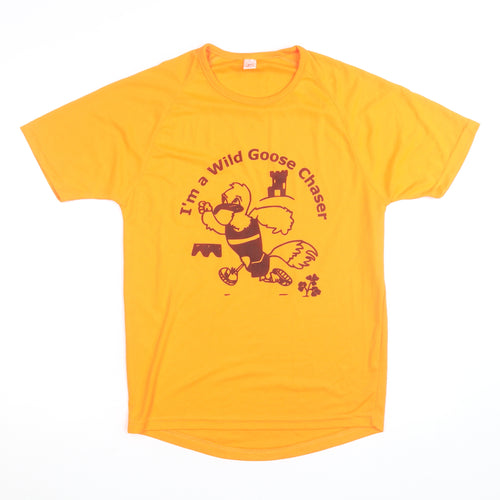 Sols Men's Orange Running T-Shirt Size S Moisture Wicking Sports Top