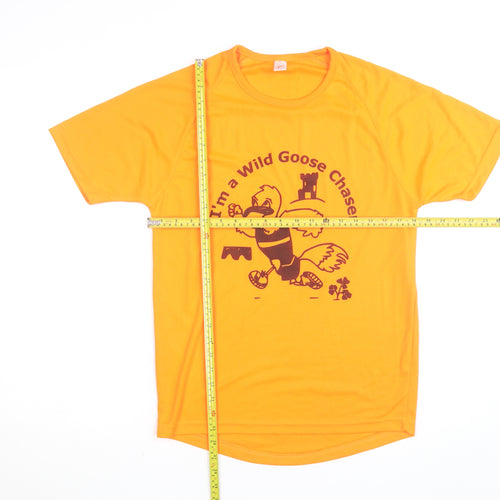 Sols Men's Orange Running T-Shirt Size S Moisture Wicking Sports Top