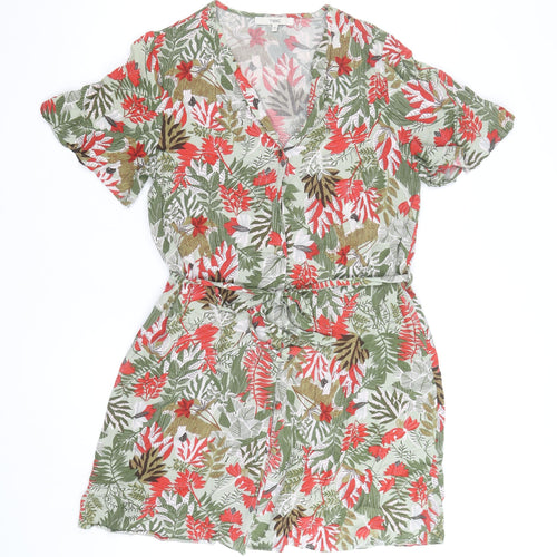 Next Womens Multicoloured Floral Short Wrap Dress Size 12