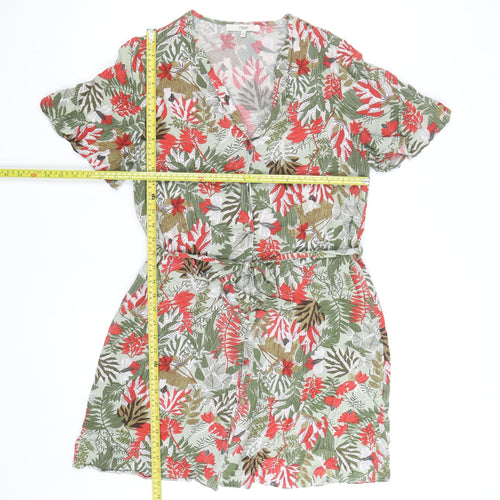 Next Womens Multicoloured Floral Short Wrap Dress Size 12