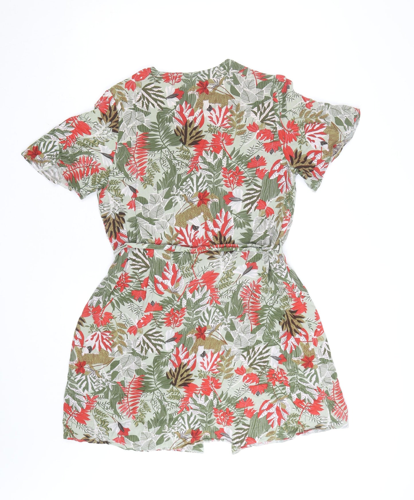 Next Womens Multicoloured Floral Short Wrap Dress Size 12