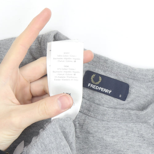 Fred Perry Men's Grey Cotton Laurel Wreath Crew Neck T-Shirt Size S