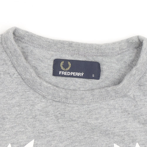 Fred Perry Men's Grey Cotton Laurel Wreath Crew Neck T-Shirt Size S