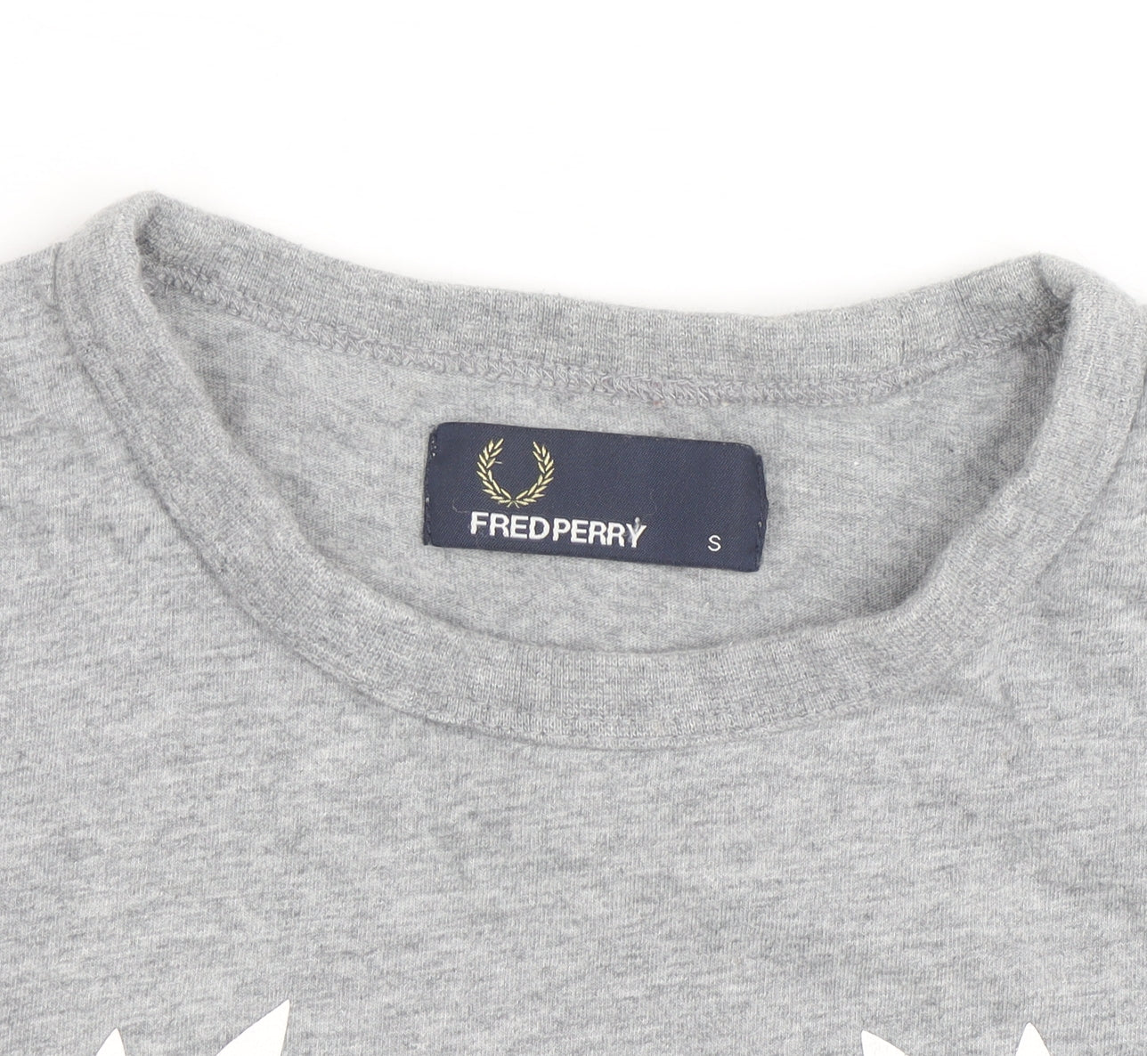 Fred Perry Men's Grey Cotton Laurel Wreath Crew Neck T-Shirt Size S