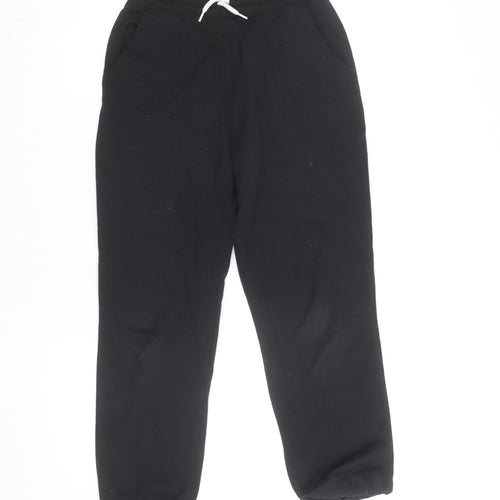 Primark Girls Black Jogger Sweatpants 11 Years Cotton Blend Elastic Waist
