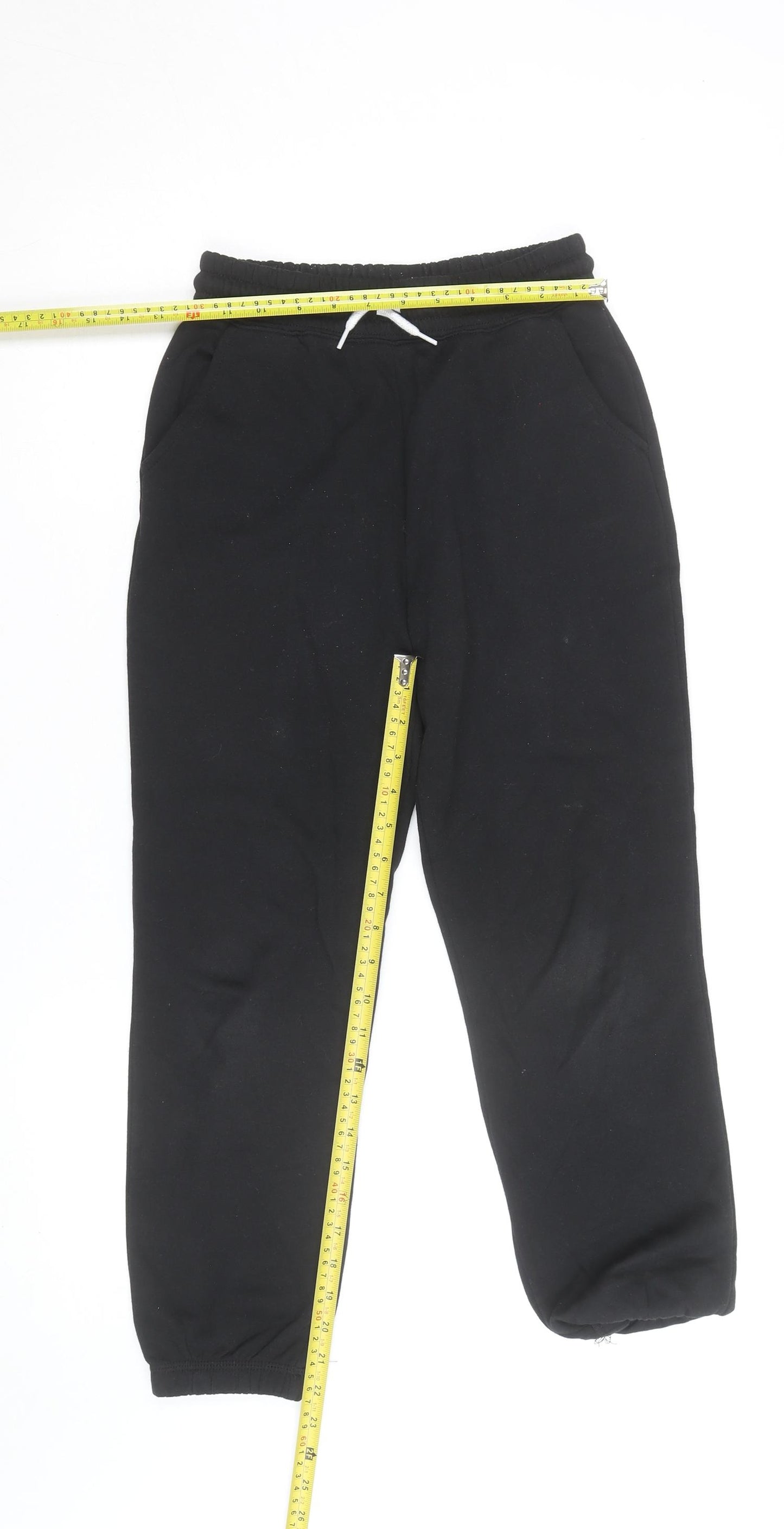 Primark Girls Black Jogger Sweatpants 11 Years Cotton Blend Elastic Waist