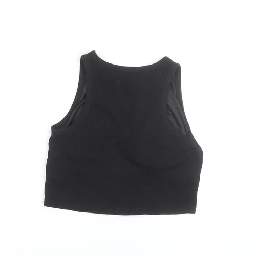 Primark Girls Black Cropped Tank Top M Cotton Blend Sleeveless Casual
