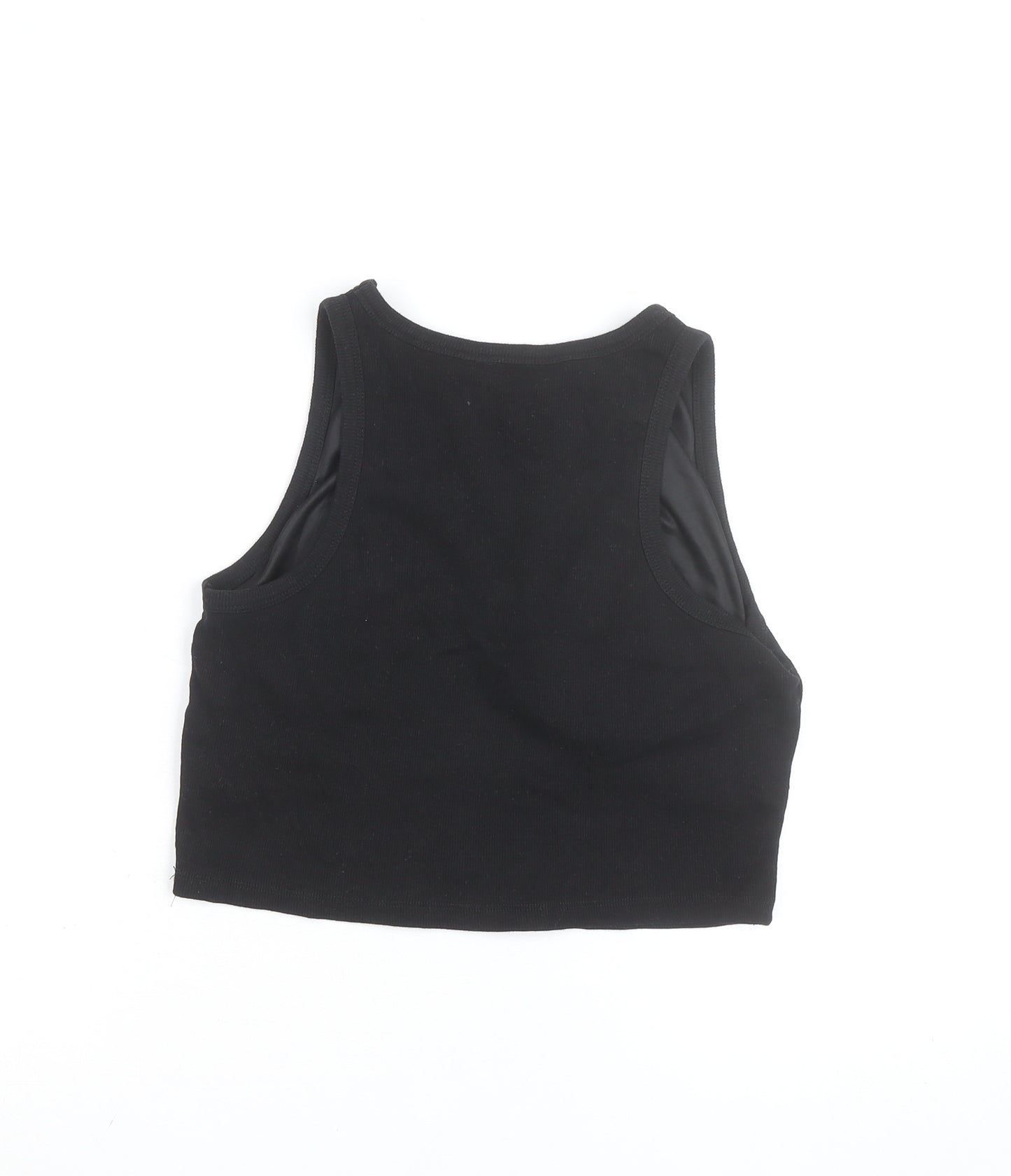 Primark Girls Black Cropped Tank Top M Cotton Blend Sleeveless Casual