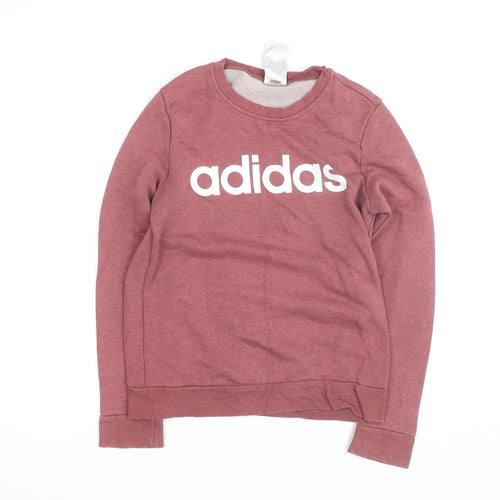 Adidas Womens Pink Crew Neck Pullover Sweatshirt Size S
