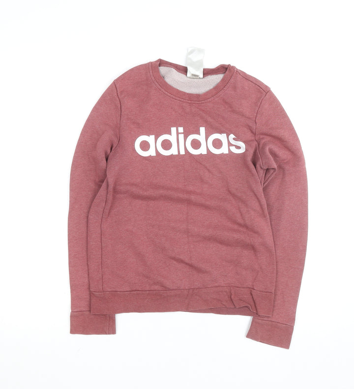 Adidas Womens Pink Crew Neck Pullover Sweatshirt Size S