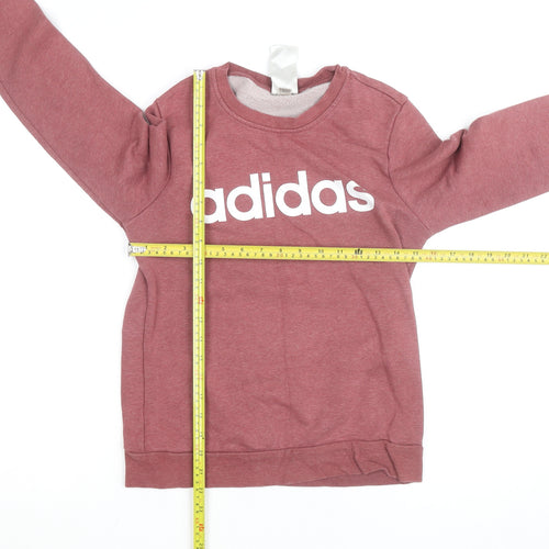 Adidas Womens Pink Crew Neck Pullover Sweatshirt Size S