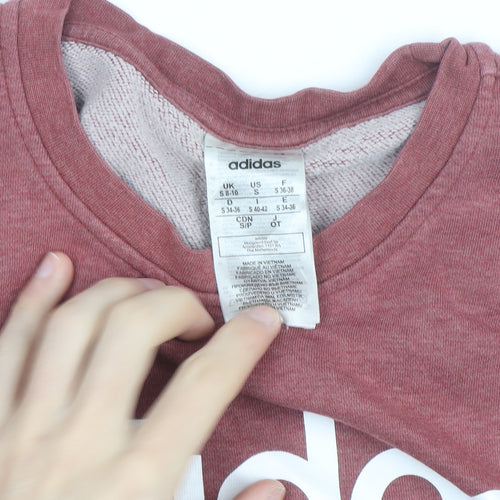 Adidas Womens Pink Crew Neck Pullover Sweatshirt Size S