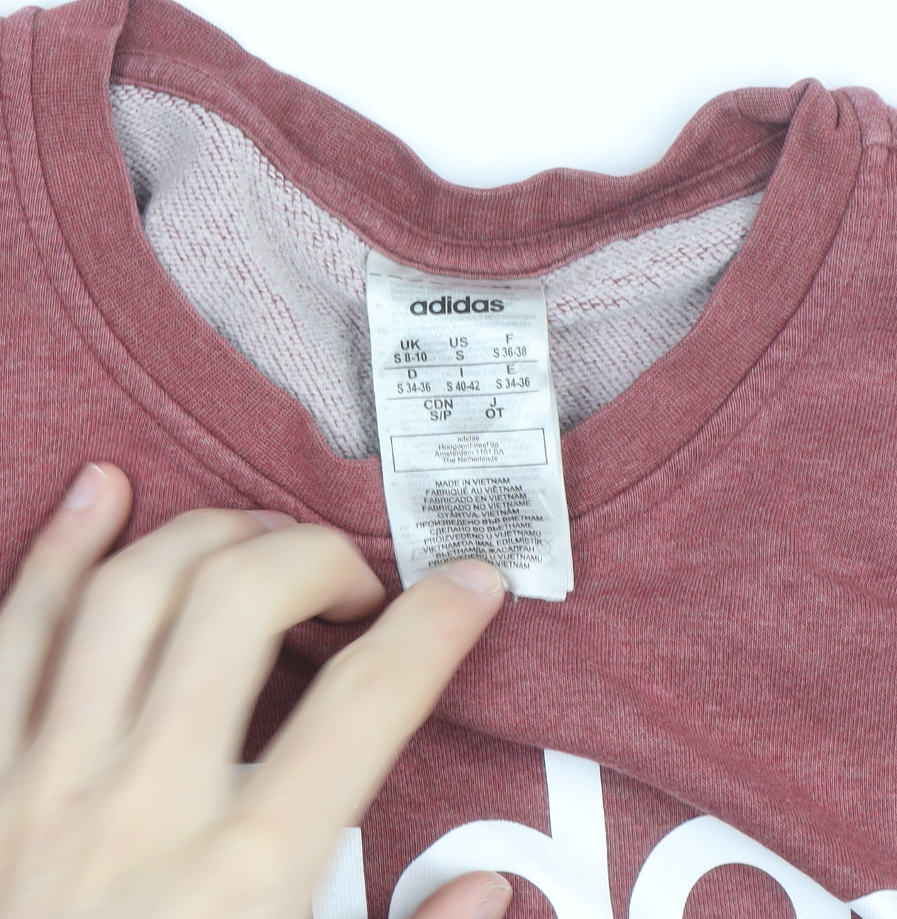 Adidas Womens Pink Crew Neck Pullover Sweatshirt Size S