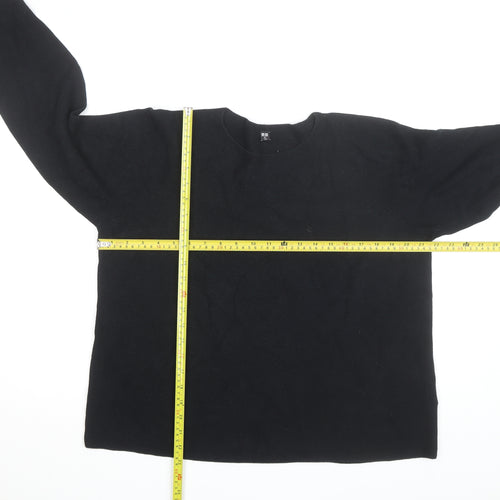 Uniqlo Men’s Black Cotton Crew Neck Pullover Jumper XL