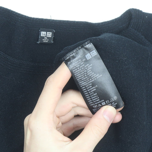 Uniqlo Men’s Black Cotton Crew Neck Pullover Jumper XL