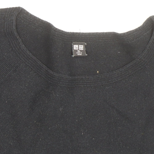 Uniqlo Men’s Black Cotton Crew Neck Pullover Jumper XL