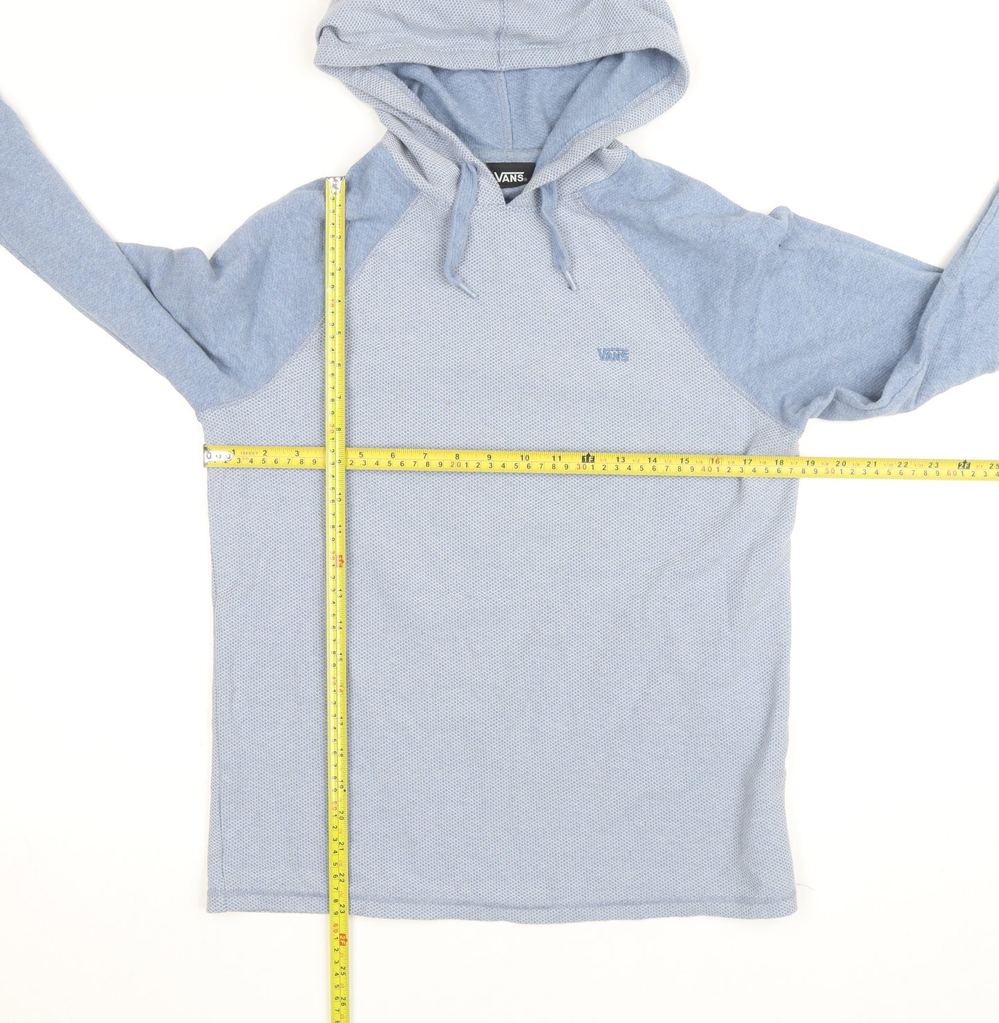 Vans Mens Blue Pullover Hoodie Size S Lightweight Cotton Blend