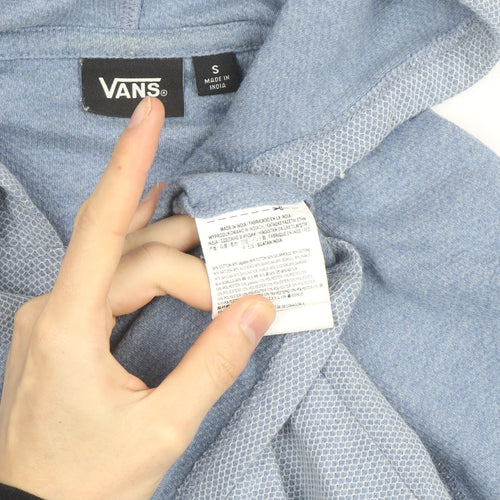 Vans Mens Blue Pullover Hoodie Size S Lightweight Cotton Blend