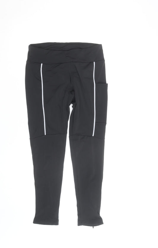 Crane Men's Black Small Compression Leggings Running Trousers
