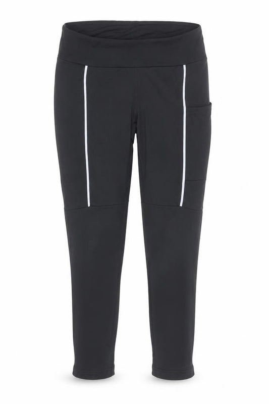 Front view of Crane Men's Black Small Compression Leggings Running Trousers