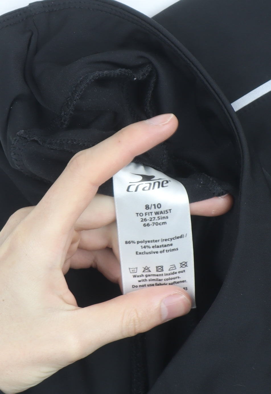 Crane Men's Black Small Compression Leggings Running Trousers