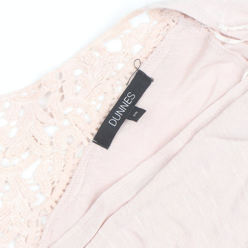 Dunnes Women Pink Crochet V-Neck Tunic Blouse Size 20