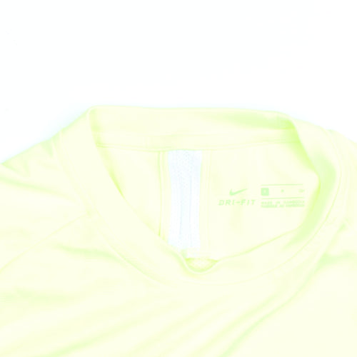 Nike Men's Yellow Dri-FIT Short Sleeve Athletic T-Shirt Size S