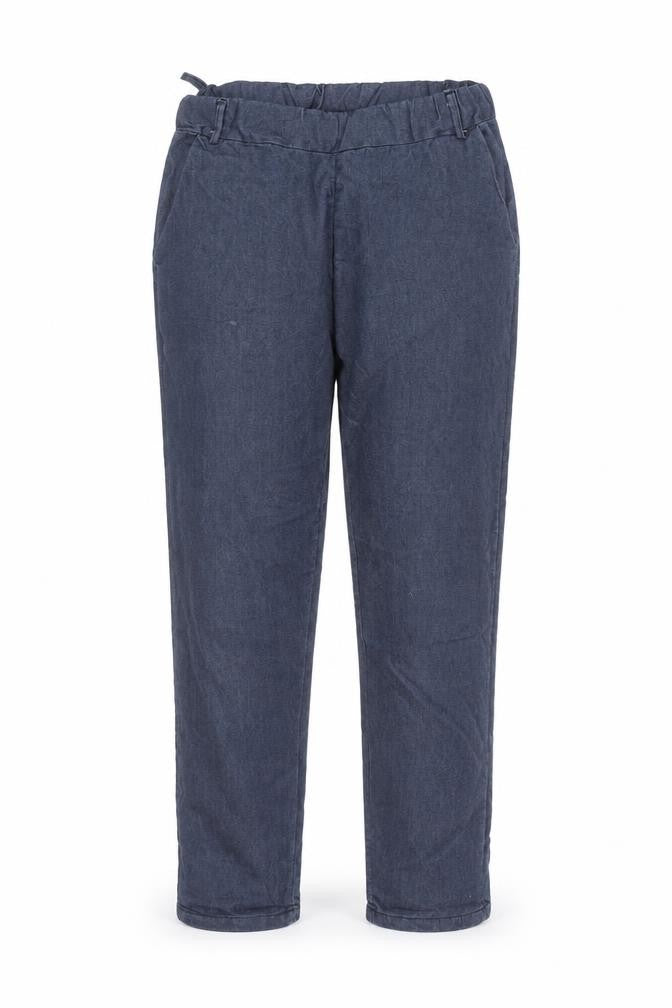 Front view of Pianura Studio Women's Blue Cotton Jogger Trousers, size M