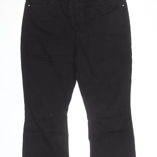 & Other Stories Women Black Bootcut Jeans Size 20 Cotton Blend