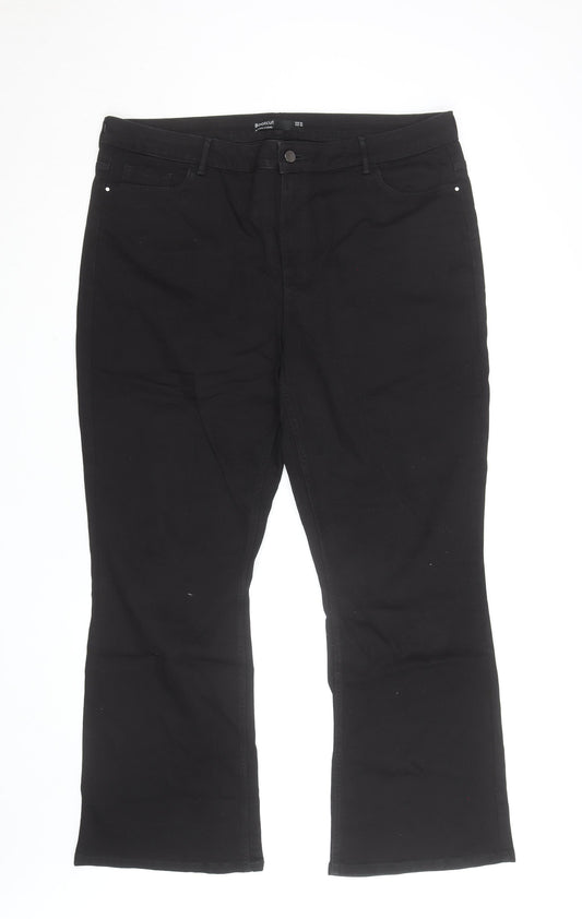 & Other Stories Women Black Bootcut Jeans Size 20 Cotton Blend