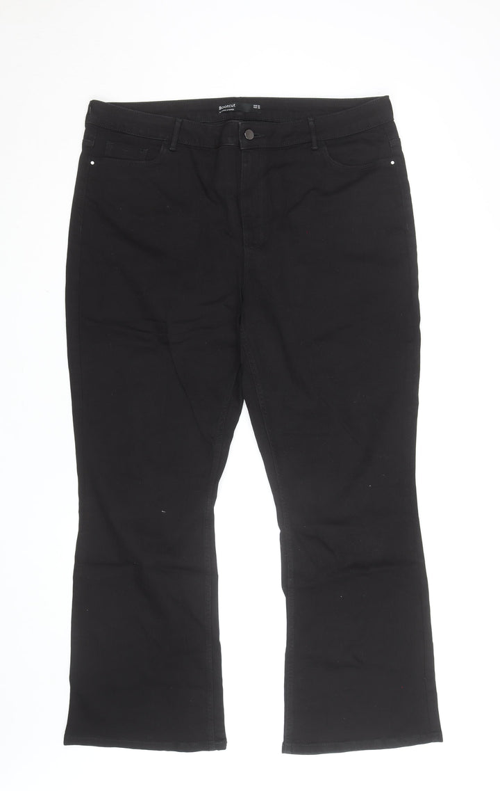 & Other Stories Women Black Bootcut Jeans Size 20 Cotton Blend