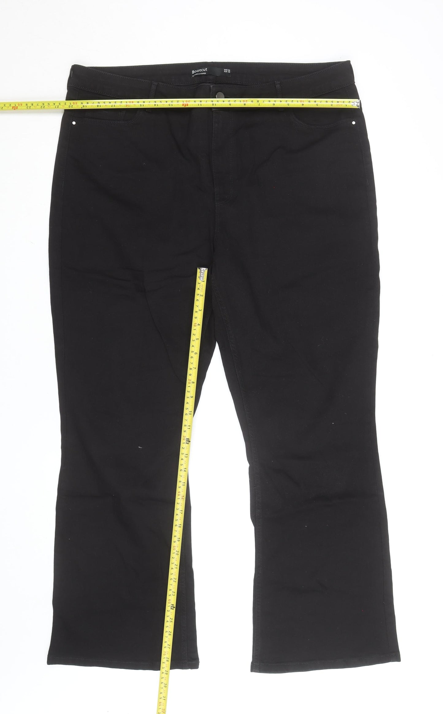 & Other Stories Women Black Bootcut Jeans Size 20 Cotton Blend
